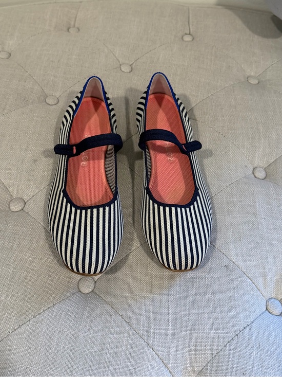 Rothy's Shoes - Rothy’s Navy Striped Mary Jane Flats